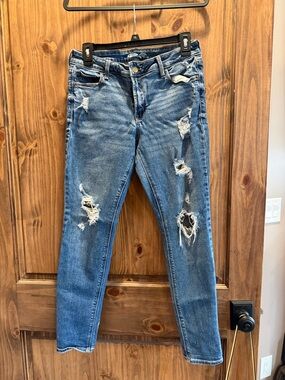 Old Navy Blue Distressed Skinny Jeans